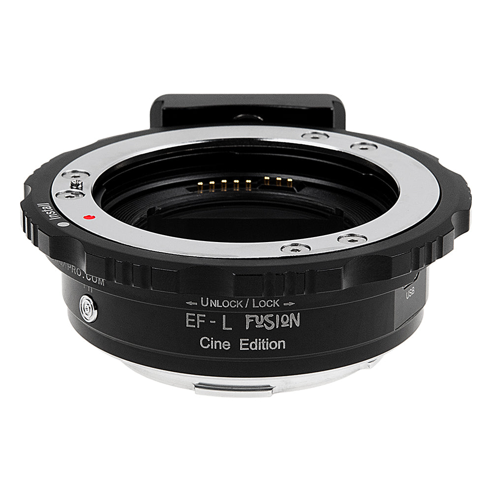 Fotodiox Pro Fusion Smart AF Cine Edition Lens Adapter - Compatible with Canon EOS (EF / EF-S) D/SLR Lenses to Select L-Mount Alliance Mirrorless Cameras with Automated Functions, Breech-Lock Mounting & USB Upgradeable Port