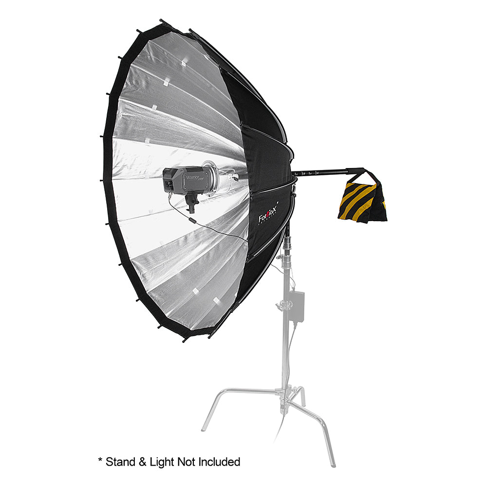 Fotodiox DLX Parabolic Focusing Softbox w/ Elinchrom Speedring - Focusable & Quick Collapsible Softbox / Silver Reflective Umbrella Interior w/ Double Diffusion Panels & Grid