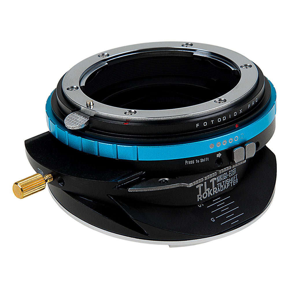 Fotodiox Pro TLT ROKR - Tilt / Shift Lens Mount Adapter Compatible with Nikon F Mount G-Type D/SLR Lenses to Canon RF Mount Mirrorless Camera Body
