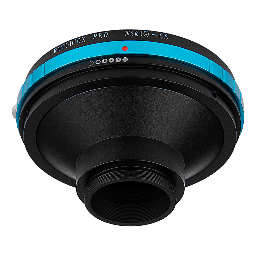 Fotodiox Pro Lens Mount Adapter - Compatible with Nikon F Mount G-Type D/SLR Lenses to CS-Mount (1" Screw Mount) Cine & CCTV Camera Body with Built-In Aperture Control Dial