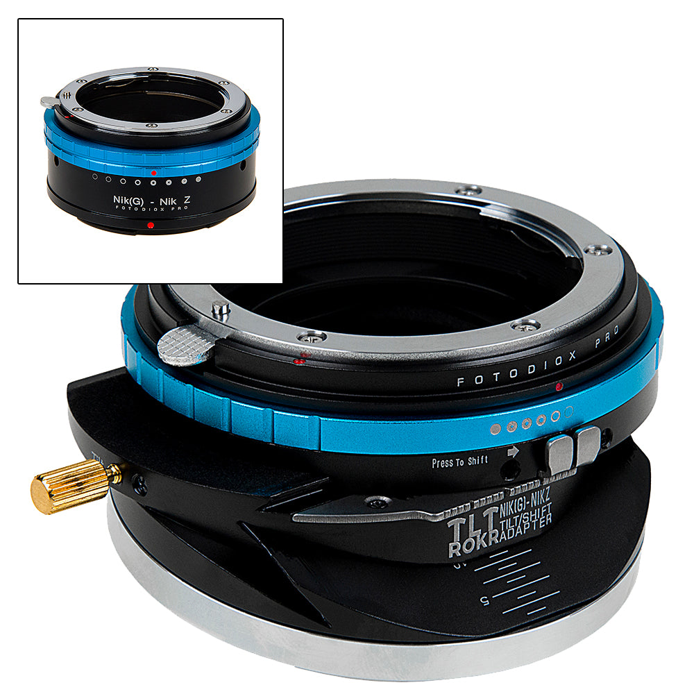 Fotodiox Pro TLT ROKR - Tilt / Shift Lens Mount Adapter Compatible with Nikon F Mount G-Type D/SLR Lenses to Nikon Z-Mount Mirrorless Camera Body