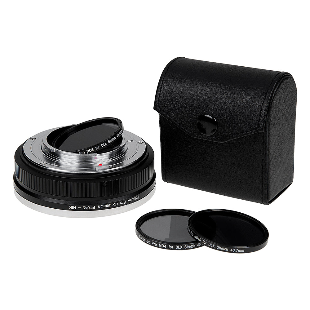 Fotodiox DLX Stretch Lens Adapter - Compatible with Pentax 645 (P645) Mount SLR Lens to Nikon F Mount D/SLR Cameras with Macro Focusing Helicoid and Magnetic Drop-In Filters