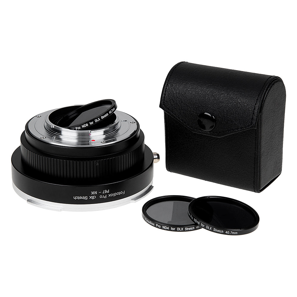 Fotodiox DLX Stretch Lens Adapter - Compatible with Pentax 6x7 (P67, PK67) Mount SLR Lens to Nikon F Mount D/SLR Cameras with Macro Focusing Helicoid and Magnetic Drop-In Filters