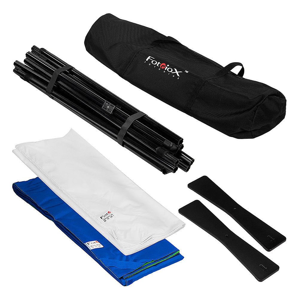 Complete Portable Background Kit with Blue/Green Cover + Bonus Diffusion Cover (Fotodiox Website Exclusive Bundle)