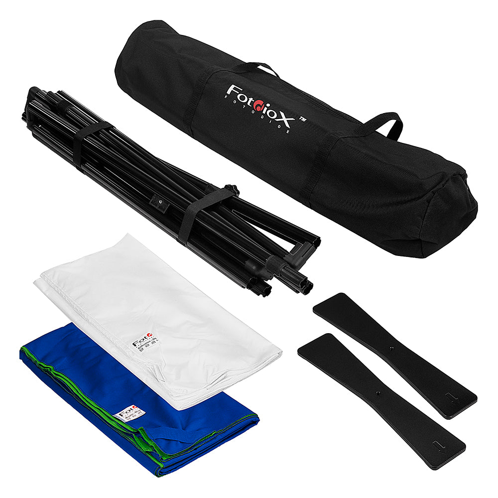 Complete Portable Background Kit with Blue/Green Cover + Bonus Diffusion Cover (Fotodiox Website Exclusive Bundle)