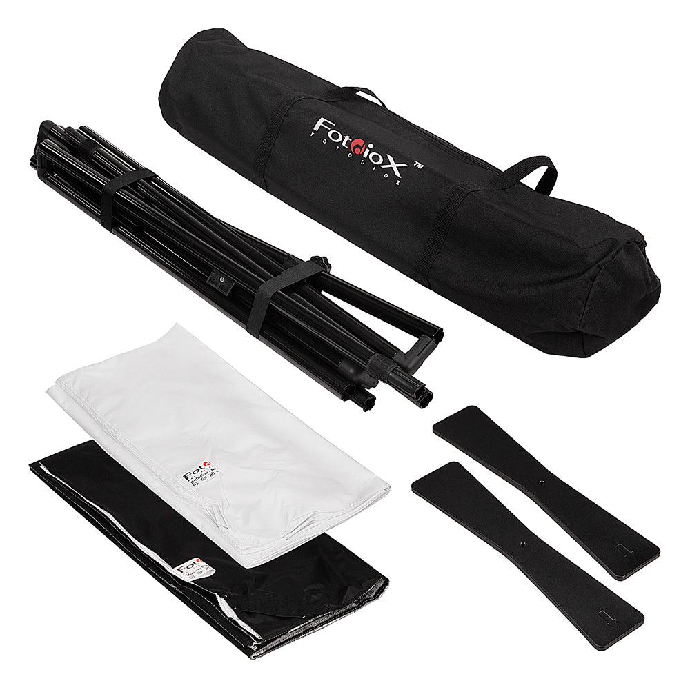 Complete Portable Background Kit with Black/White Cover + Bonus Diffusion Cover (Fotodiox Website Exclusive Bundle)