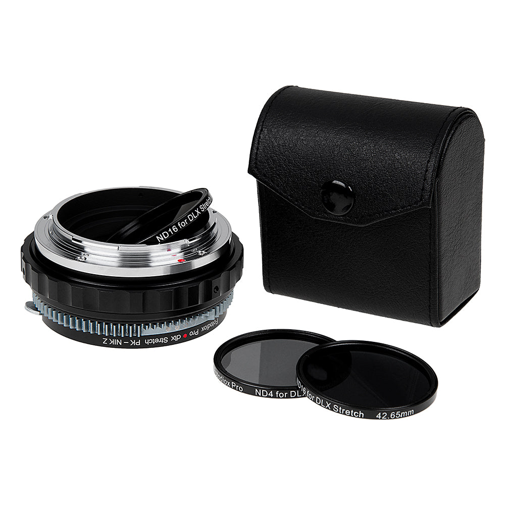 Fotodiox DLX Stretch Lens Adapter - Compatible with Pentax K Auto Focus Mount (PK AF) DSLR Lens to Nikon Z-Mount Mirrorless Cameras with Macro Focusing Helicoid and Magnetic Drop-In Filters