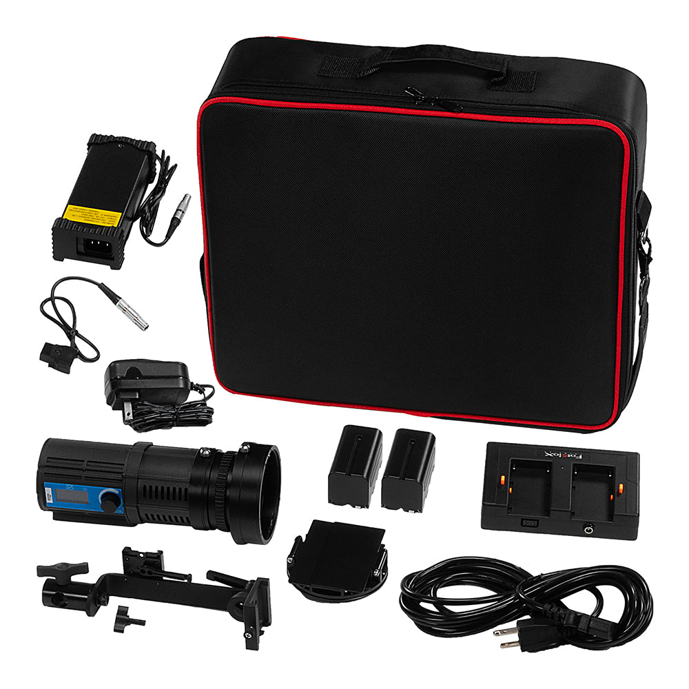 Fotodiox Pro PopSpot Ultra 50 v2 Bi-Color - Focusing LED Light Kit, High-Intensity Dual Color LED 3200k-5600k Focusable Spot Light for Still and Video