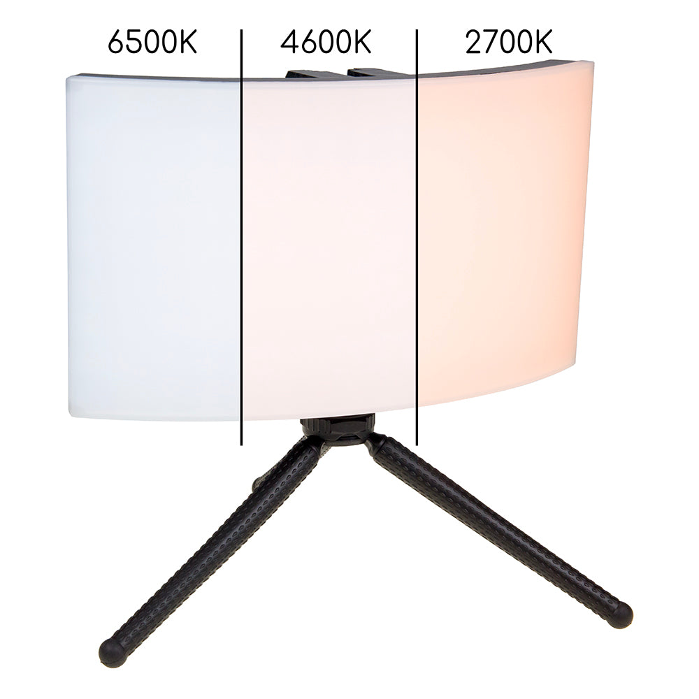 Radius Go 1450 - Mini Wide Angle Curved Dual Color Fill Light; 6.75x13in, Bicolor, Dimmable, Diffused Soft Light from Fotodiox