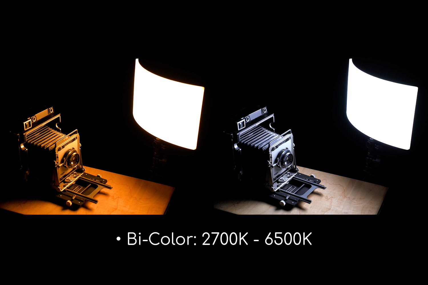 Radius Go 1450 - Mini Wide Angle Curved Dual Color Fill Light; 6.75x13in, Bicolor, Dimmable, Diffused Soft Light from Fotodiox