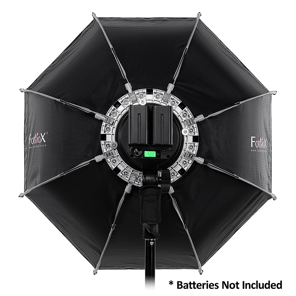 Fotodiox DLX EZ-Light T660 - Collapsible Bicolor (3200k-5600k) Photo/Video LED Light w/ 24" Softbox, Handle, Grid & 6' Stand