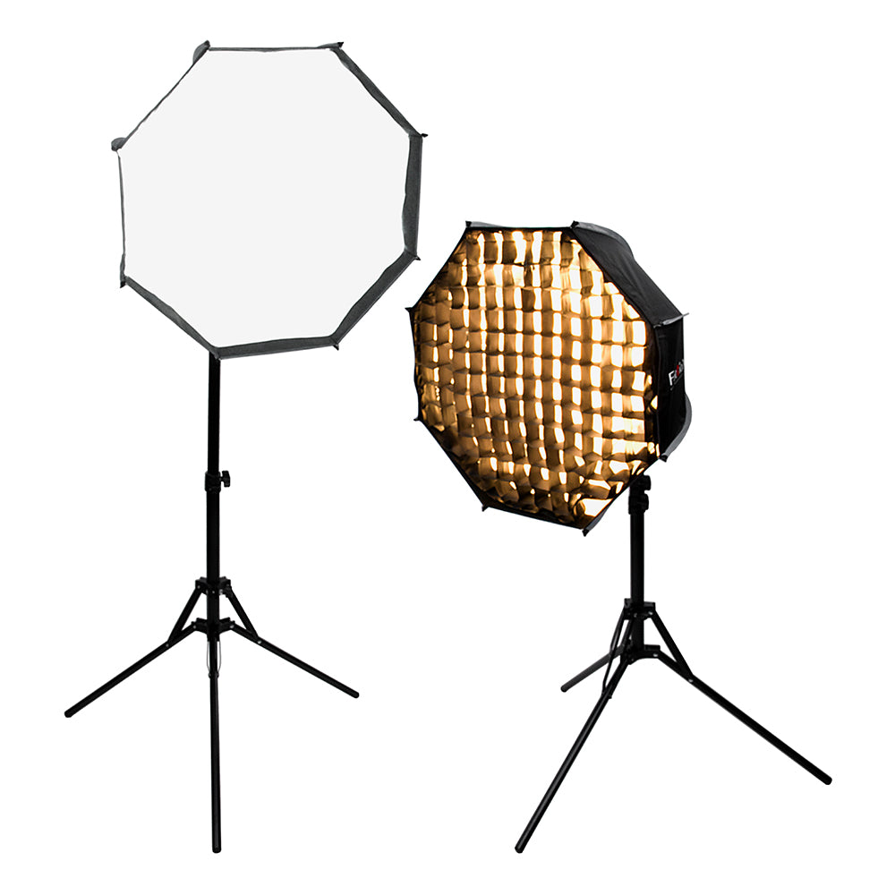 Fotodiox DLX EZ-Light T660 - Collapsible Bicolor (3200k-5600k) Photo/Video LED Light w/ 24" Softbox, Handle, Grid & 6' Stand