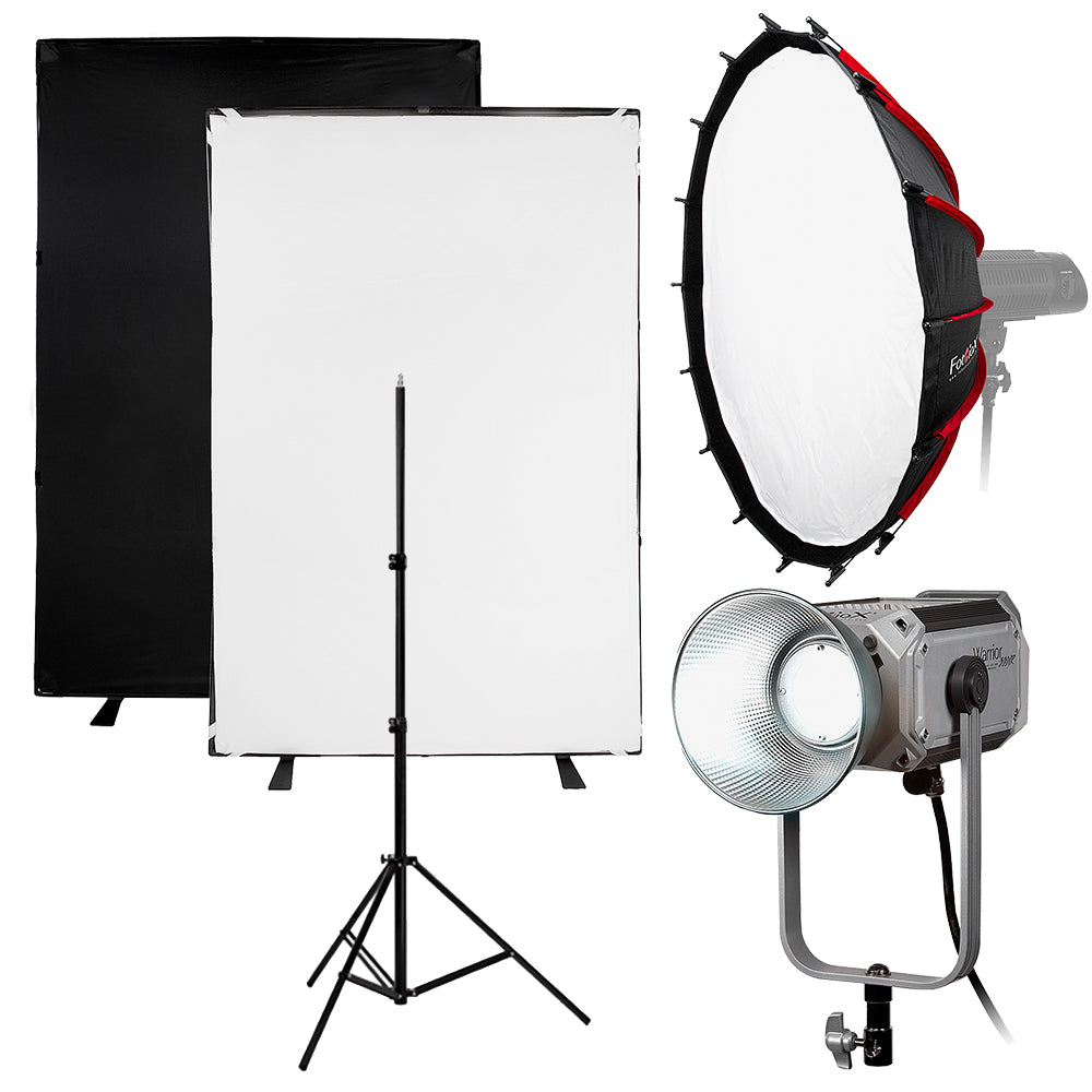 Fotodiox Pro Warrior 300XR Weather Resistant, Bicolor LED Light Kit - High-Intensity 400W Tungsten to Daylight Color (2700-6500k) LED Light for Still and Video