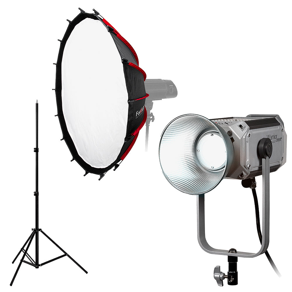 Fotodiox Pro Warrior 300XR Weather Resistant, Bicolor LED Light Kit - High-Intensity 400W Tungsten to Daylight Color (2700-6500k) LED Light for Still and Video