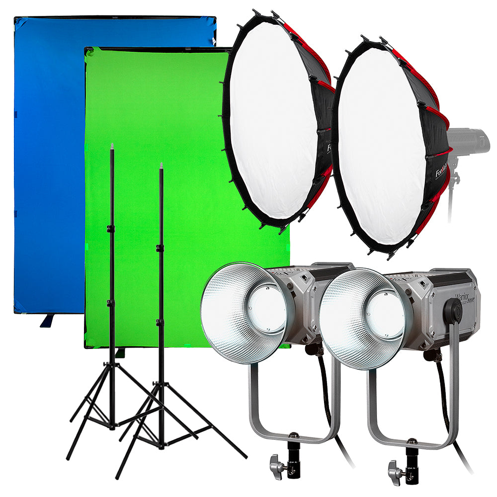 Fotodiox Pro Warrior 300XR Weather Resistant, Bicolor LED Light Kit - High-Intensity 400W Tungsten to Daylight Color (2700-6500k) LED Light for Still and Video