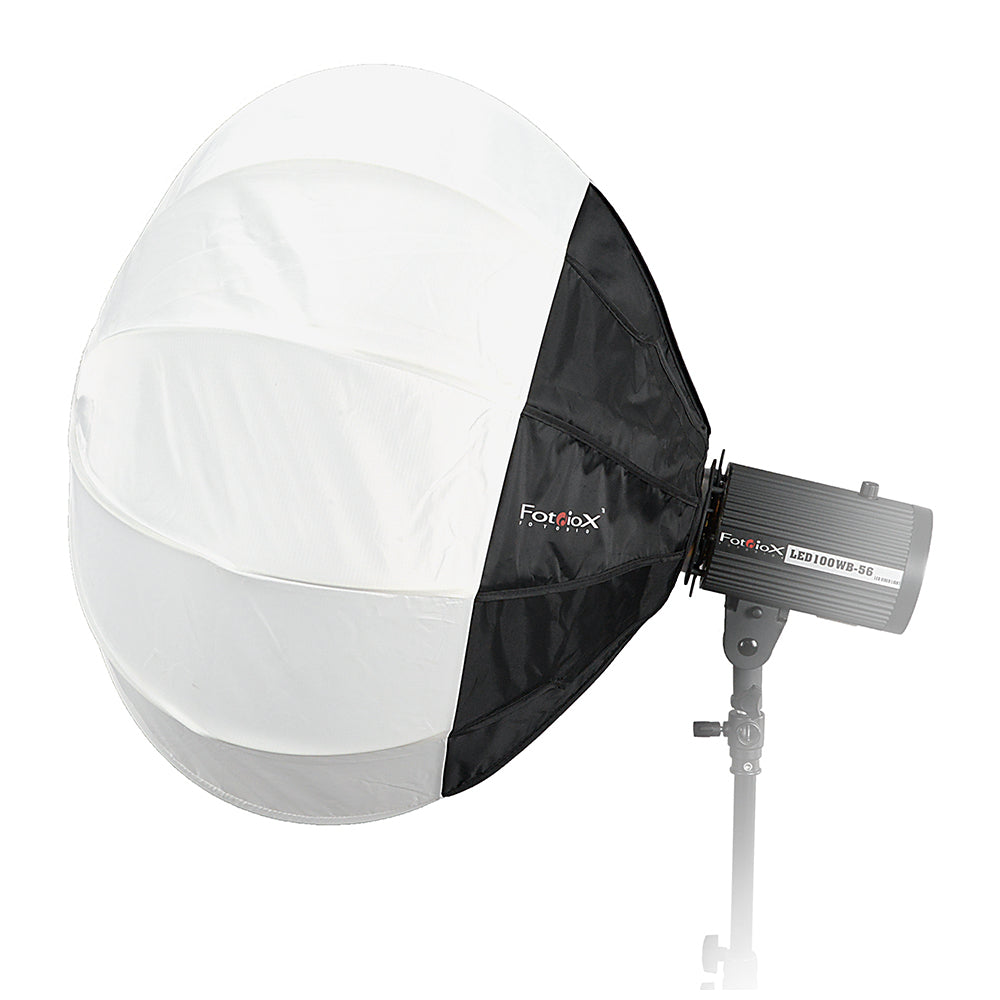 Fotodiox Lantern Softbox with Bowens Insert (2025) - Quick Collapse Globe Softbox with Partial Silver Reflective Interior