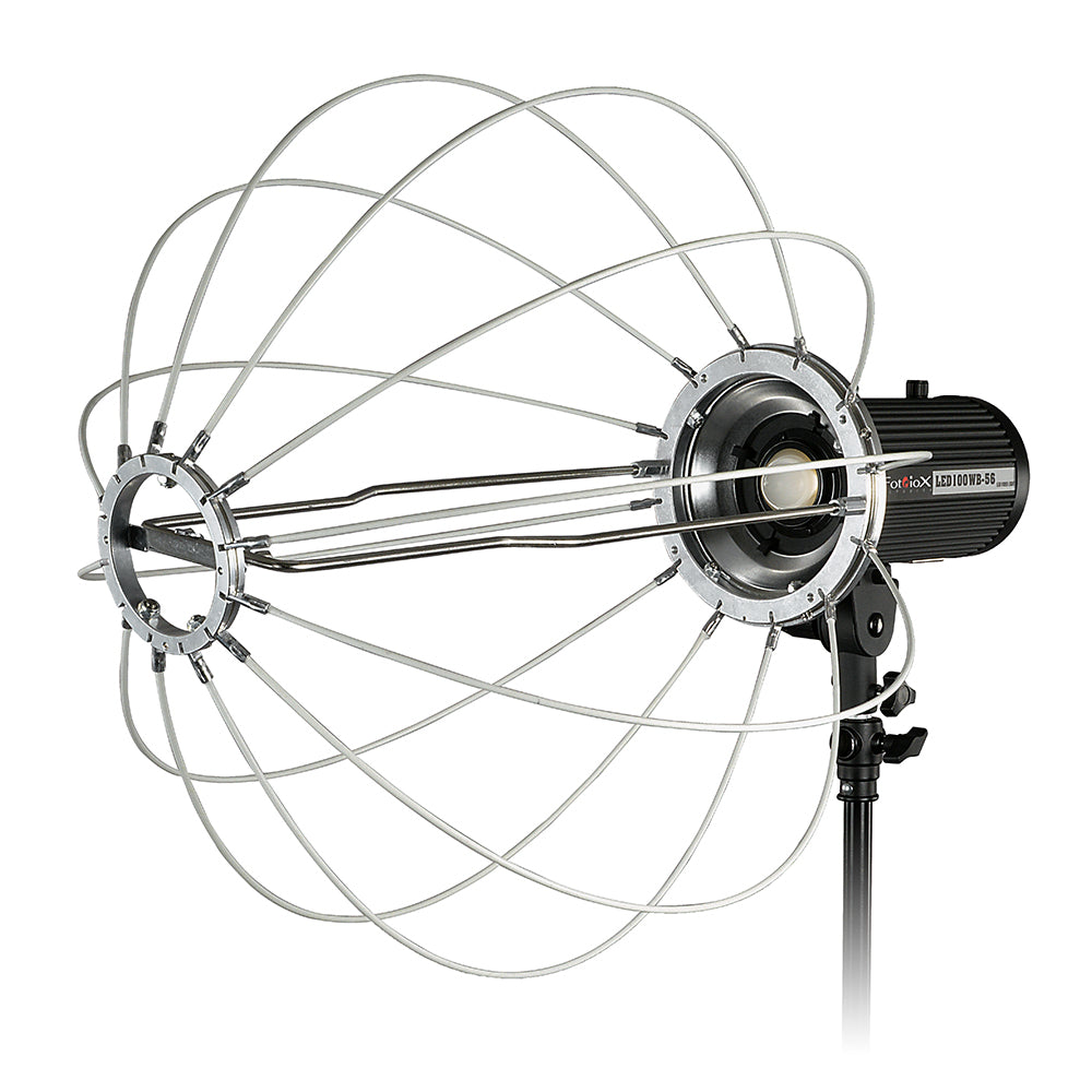 Fotodiox Lantern Softbox with Bowens Insert (2025) - Quick Collapse Globe Softbox with Partial Silver Reflective Interior