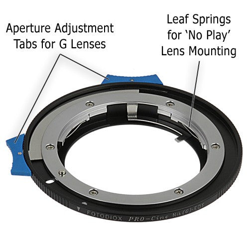Fotodiox Pro Lens Mount Adapter - Nikon Nikkor F Mount G-Type D/SLR Lens to Canon EOS (EF, EF-S) Mount SLR Camera Body with Built-In Aperture Control Dial