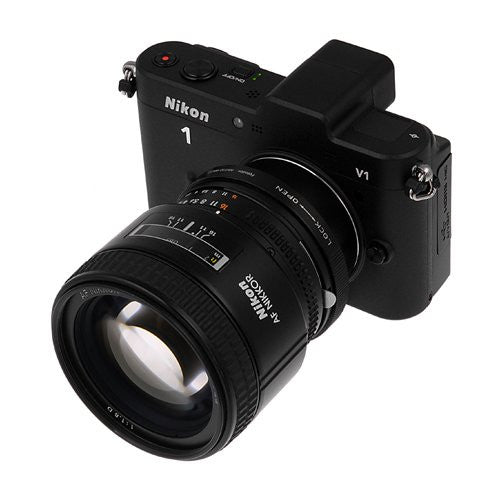 Fotodiox Lens Adapter with Built-In Aperture Control Dial - Compatible with Nikon F Mount G-Type D/SLR Lenses to Nikon 1-Series Mirrorless Cameras