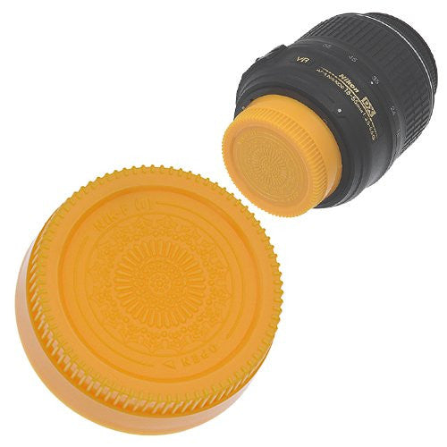 Fotodiox Designer Yellow Rear Lens Cap for All Nikon / Nikkor F Lenses(fits F, non-AI, AI, AIS, AF, AFD, AFS, G, DX, FX Lenses)