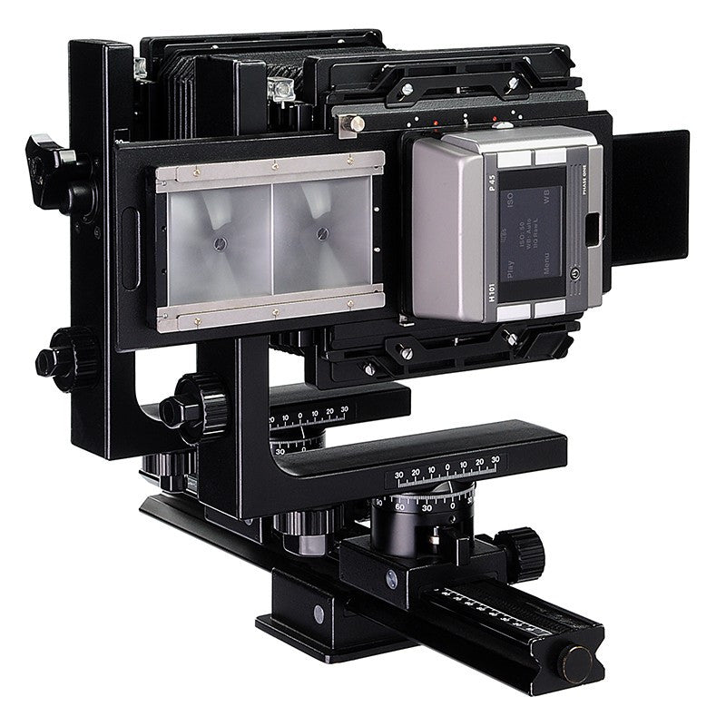 Fotodiox Pro Lens Adapter - Hasselblad H-Mount Digital Backs to Large Format 4x5 View Cameras with a Graflok Rear Standard - Shift / Stitch Adapter