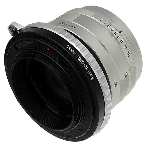 Fotodiox Lens Mount Adapter - Select Contax G Lens to Canon EOS M (EF-M Mount) Mirrorless Camera Body with Built-In Focus Control Dial