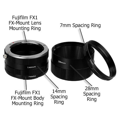 Fotodiox Macro Extension Tube Set for Fujifilm X-Series Mirrorless Cameras for Extreme Close-up Photography