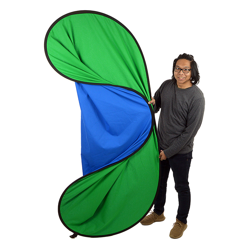 Fotodiox Collapsible 5x7ft Portable Chromakey Blue/Green Muslin Background