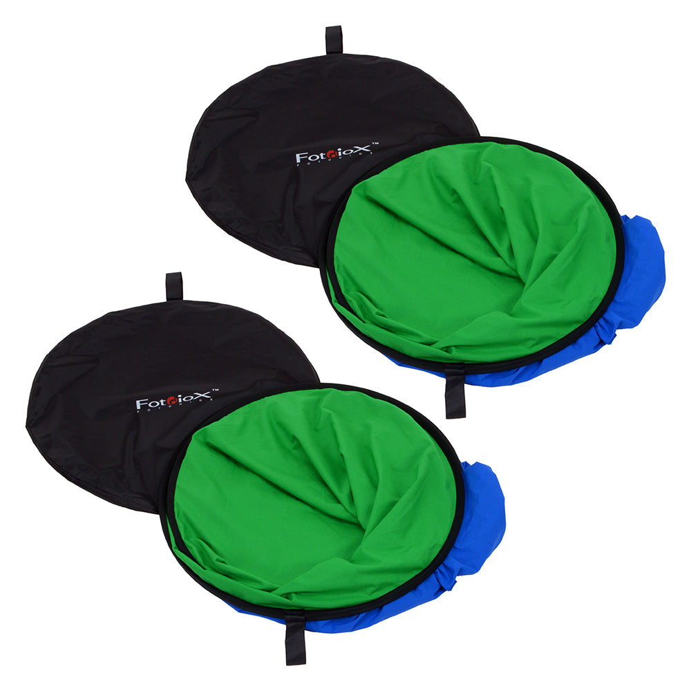Fotodiox Collapsible 5x7ft Portable Chromakey Blue/Green Muslin Background