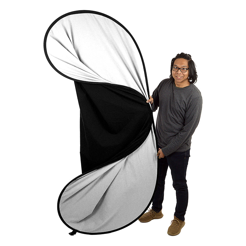 Fotodiox Collapsible 5x7ft Portable Black/White Muslin Background