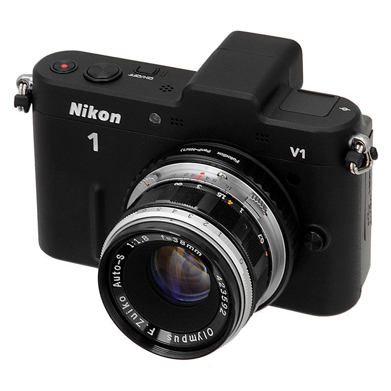 Fotodiox Lens Adapter - Compatible with Olympus Pen F SLR Lenses to Nikon 1-Series Mirrorless Cameras