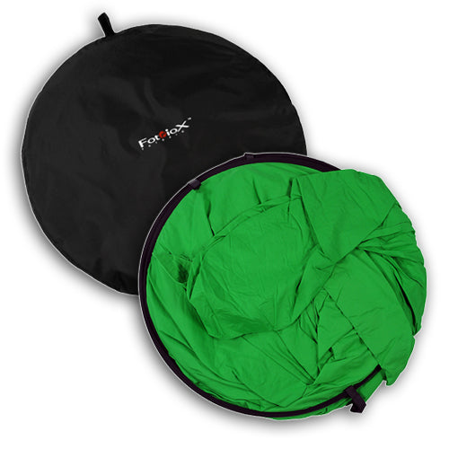 Fotodiox Collapsible 8x14ft Portable Backdrop - Black or Chromakey Green Muslin Background