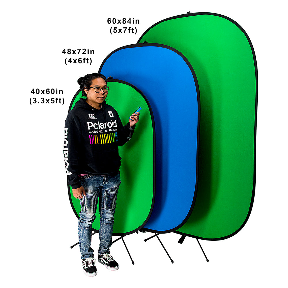 Fotodiox Collapsible 5x7ft Portable Chromakey Blue/Green Muslin Background