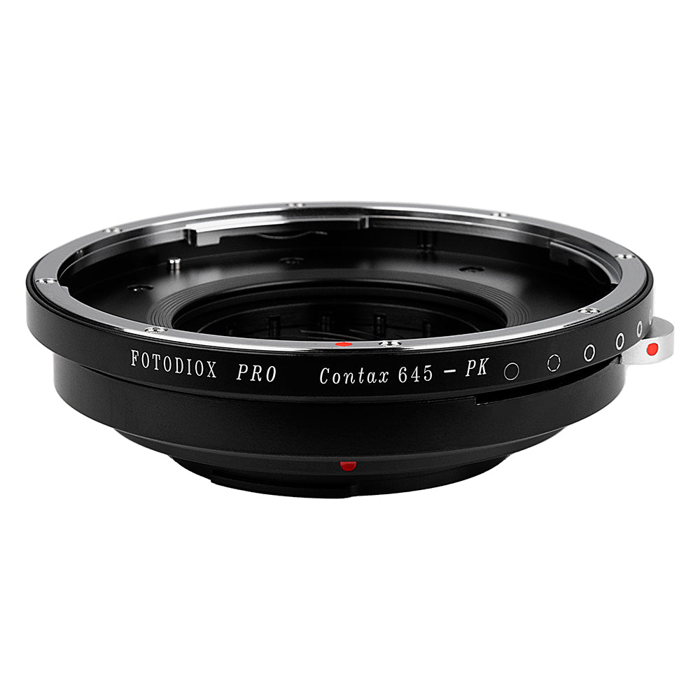 Fotodiox Pro Lens Mount Adapter - Contax 645 (C645) Mount Lenses to Pentax  K (PK) Mount SLR Camera Body with Built-In Aperture Iris