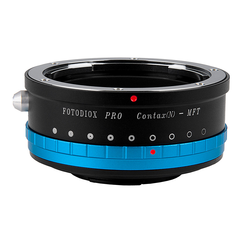 Fotodiox Pro Lens Mount Adapter - Contax N to Micro Four Thirds (MFT, M4/3) Mount Mirrorless Camera Body with Built-In Aperture Iris
