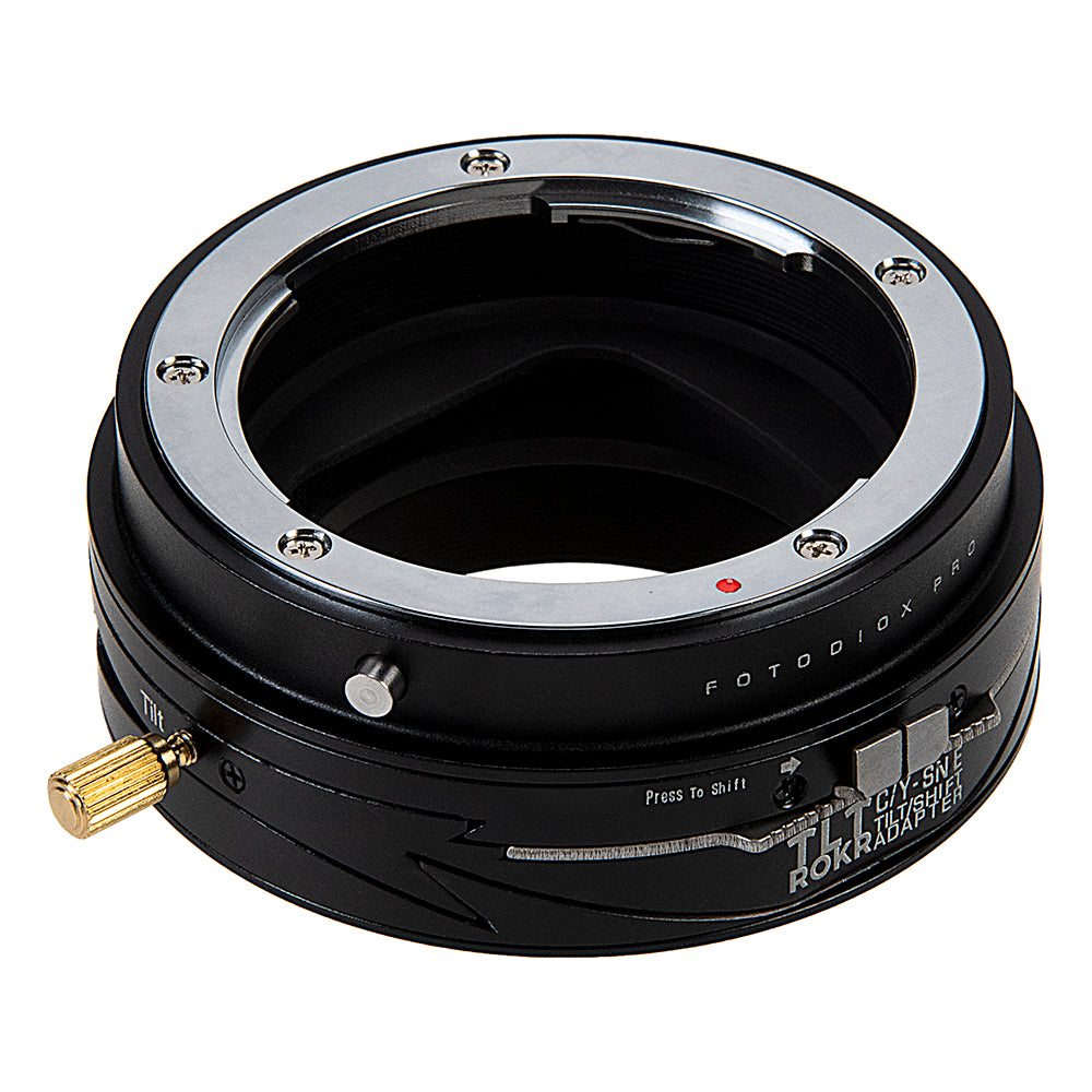 Fotodiox Pro TLT ROKR - Tilt / Shift Lens Mount Adapter Compatible with Contax/Yashica (CY) SLR Lenses to Sony Alpha E-Mount Mirrorless Camera Body