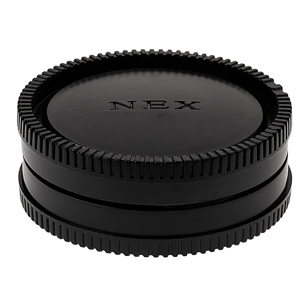 Fotodiox Camera Body & Rear Lens Cap Set for All Sony Alpha E-Mount Compatible Cameras & Lenses