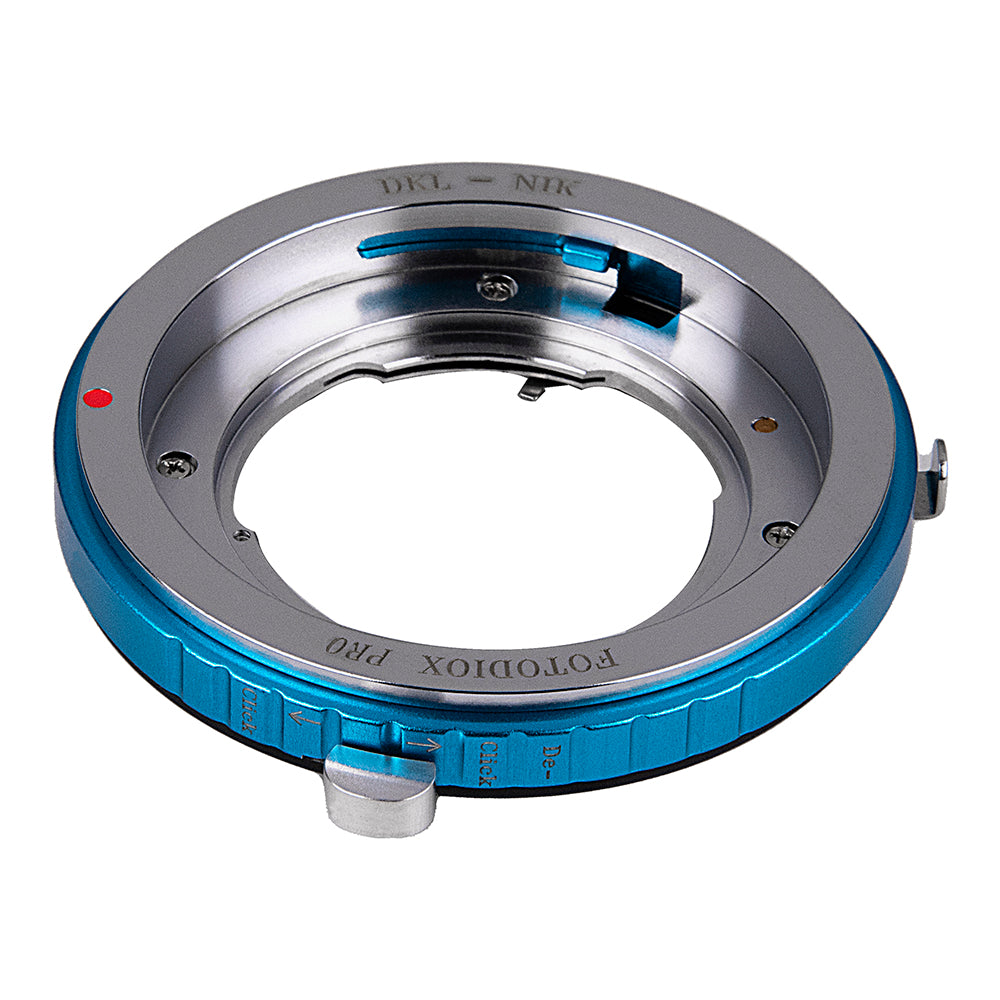 Fotodiox Pro Lens Mount Adapter - Deckel-Bayonett (Deckel Bayonet, DKL) Mount SLR Lens to Nikon F Mount SLR Camera Body with Selectable Clicked / Declicked Aperture Control