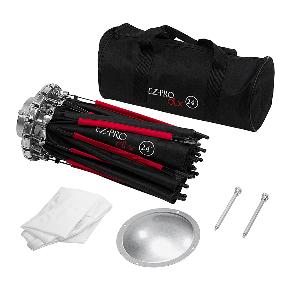 Fotodiox EZ-Pro DLX Collapsible Beauty Dish & Softbox Combination with Bowens Insert & Grid - Silver Reflective Interior & Plate with Double Diffusion