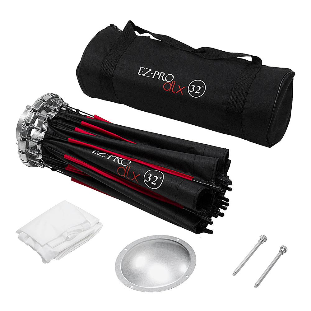 Fotodiox EZ-Pro DLX Collapsible Beauty Dish & Softbox Combination with Bowens Insert & Grid - Silver Reflective Interior & Plate with Double Diffusion