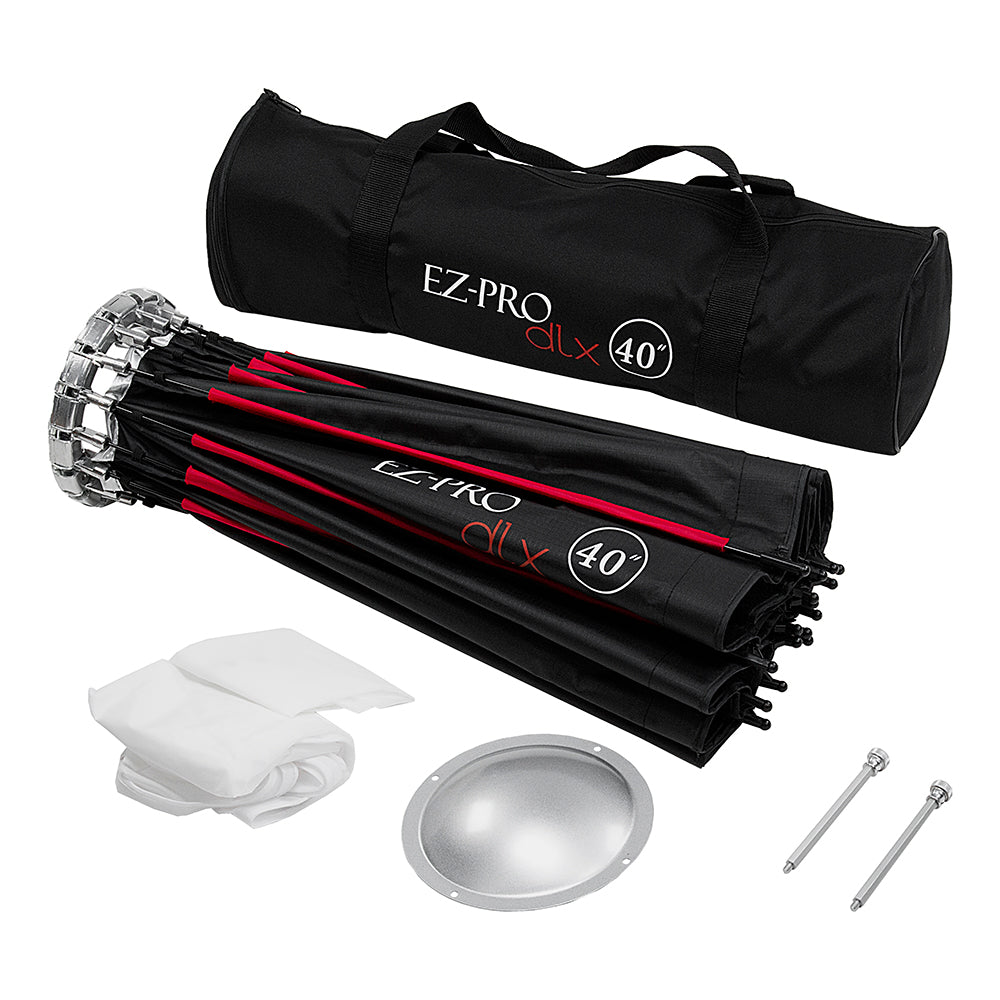 Fotodiox EZ-Pro DLX Collapsible Beauty Dish & Softbox Combination with Bowens Insert & Grid - Silver Reflective Interior & Plate with Double Diffusion