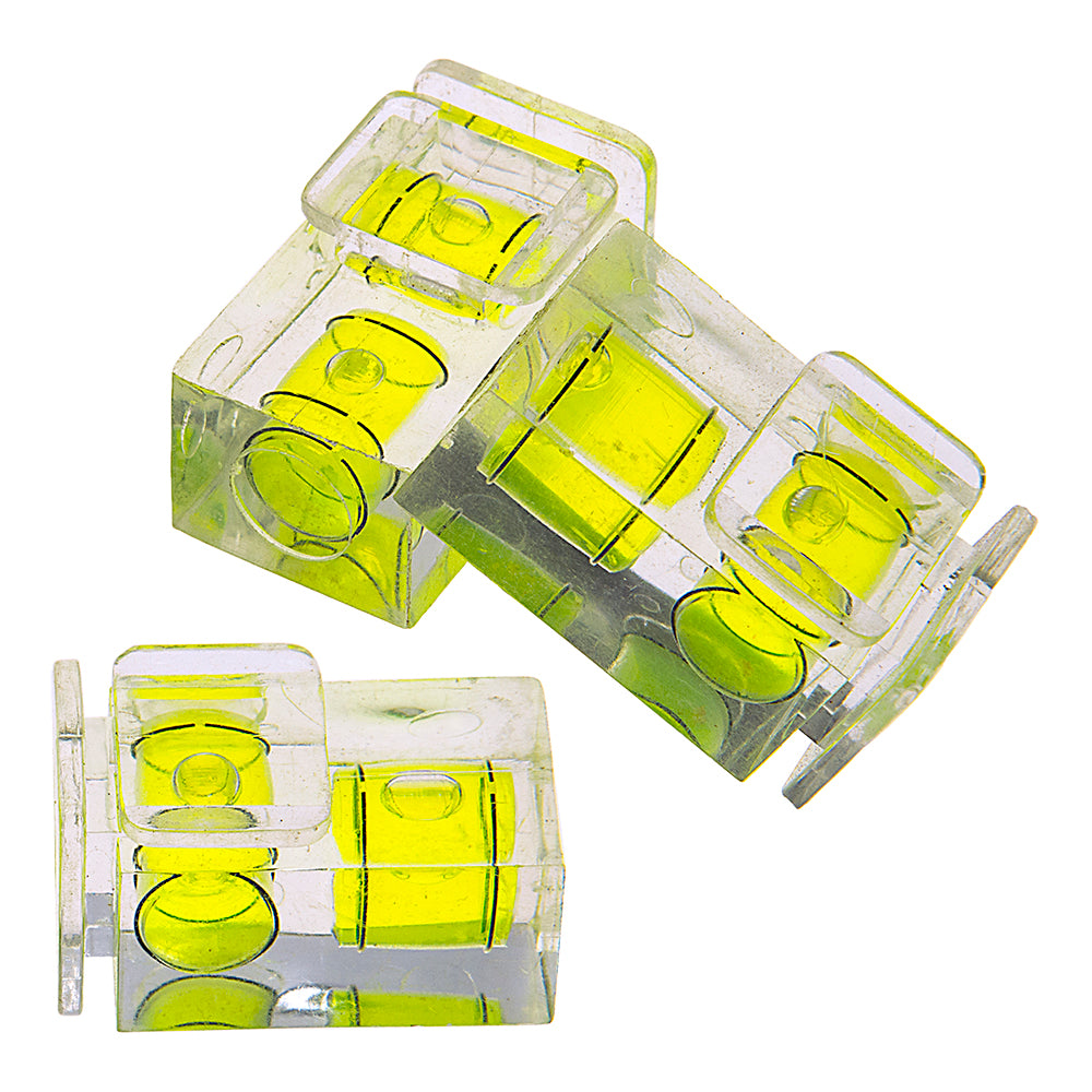 Fotodiox 3x Double-Axis Bubble Spirit Levels, Set of Three Hot Shoe Inserts