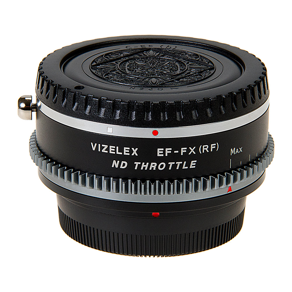 Vizelex Cine ND Throttle Lens Mount Adapter - Canon EOS (EF / EF-S) D/SLR Lens to Fujifilm Fuji X-Series Mirrorless Camera Body with Built-In Variable ND Filter (2 to 8 Stops)