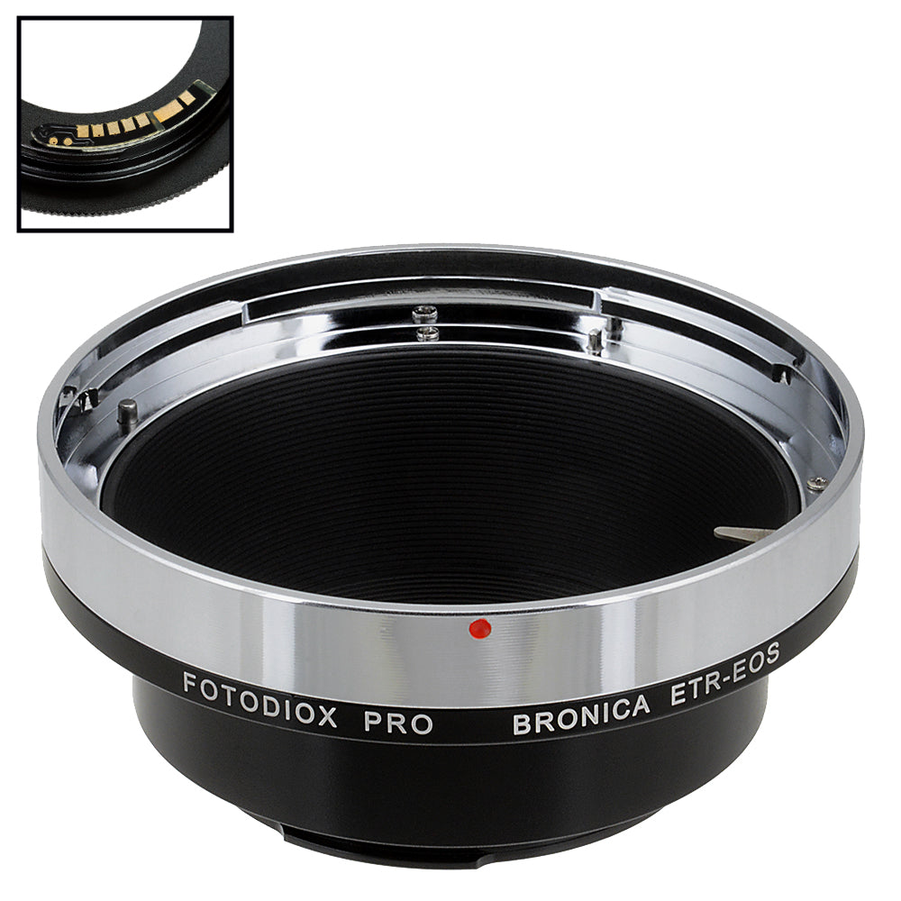 Fotodiox Pro Lens Mount Adapter Compatible with Bronica ETR Mount SLR Lenses to Canon EOS (EF, EF-S) Mount SLR Camera Body - with Generation v10 Focus Confirmation Chip