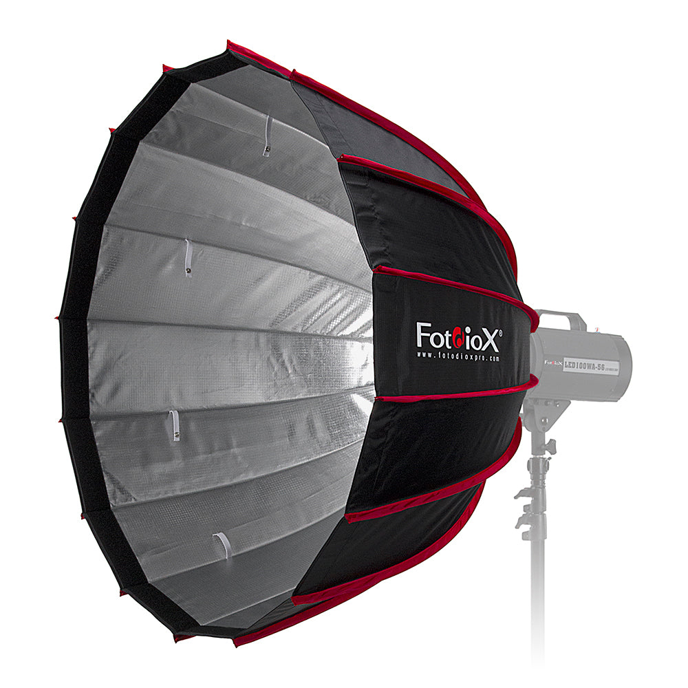 Fotodiox EZ-Pro DLX Parabolic Softbox with Elinchrom Speedring - Quick Collapsible Softbox with Silver Reflective Interior with Double Diffusion