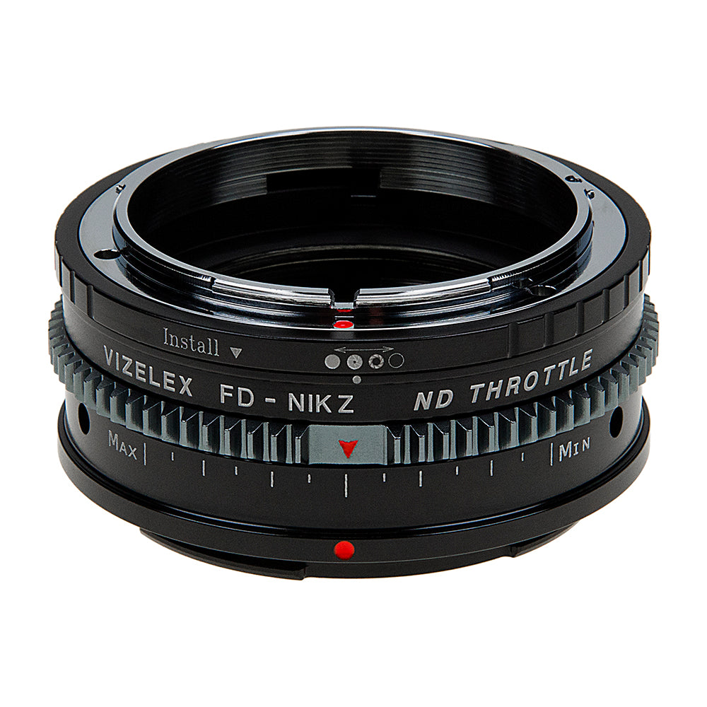 Vizelex Cine ND Throttle Lens Mount Adapter - Compatible with Canon FD & FL 35mm SLR lenses to Nikon Z-Mount Mirrorless Cameras with Built-In Variable ND Filter (2 to 8 Stops) from Fotodiox Pro