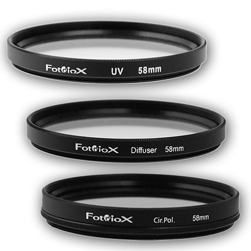 Fotodiox Filter Kit - UV, Circular Polarizer & Soft Diffusion Filters for Camera Lenses