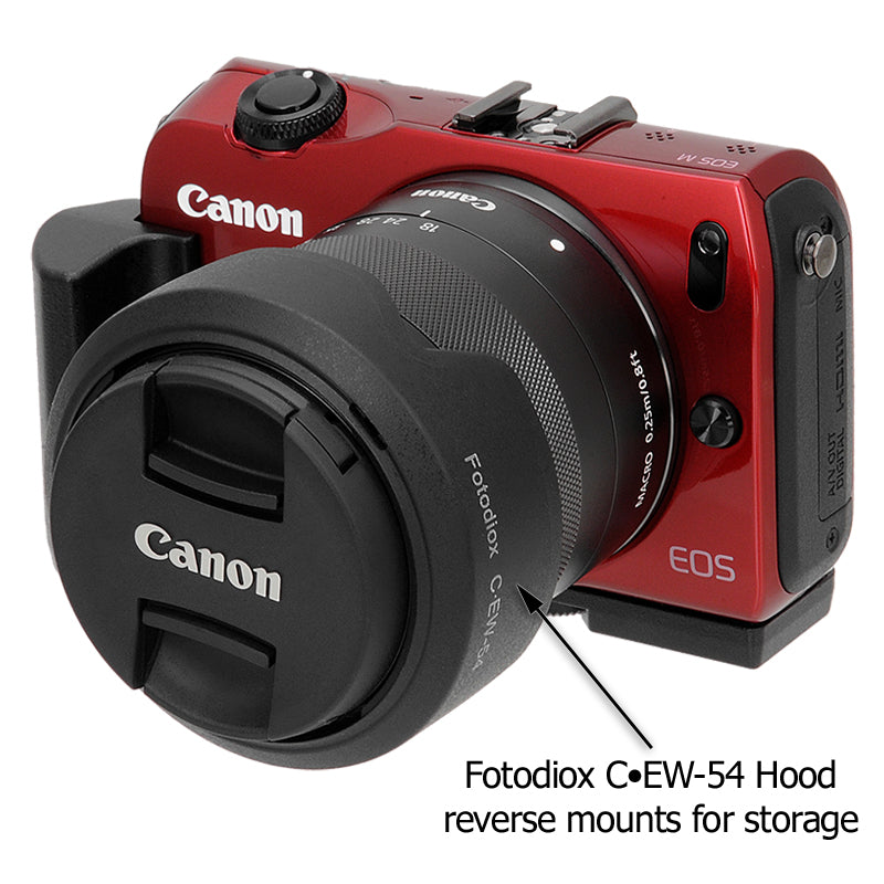 Fotodiox EW-54 Bayonet Lens Hood for The Canon EF-M 18-55mm f/3.5-5.6 is STM Lens (Replaces Canon EW-54)