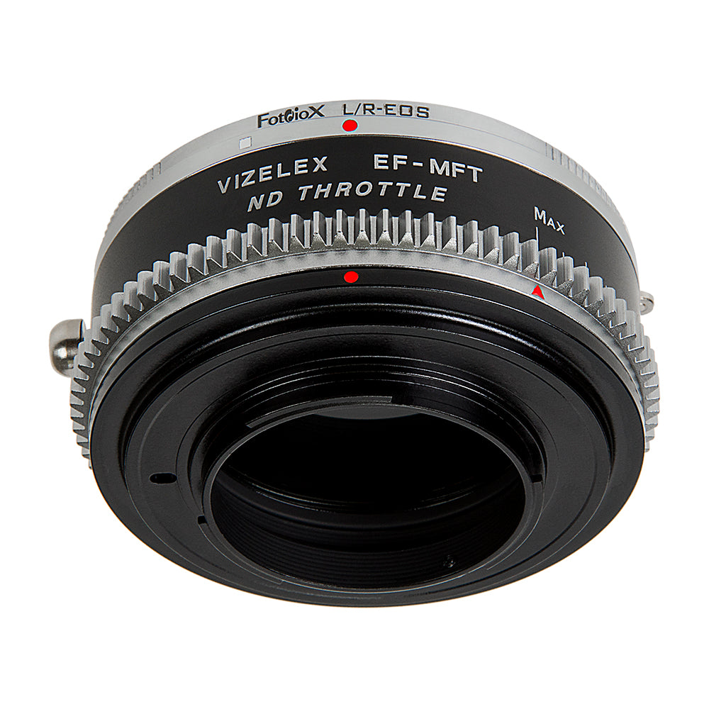 Vizelex Cine ND Throttle Lens Mount Double Adapter - Leica R SLR & Canon EOS (EF, EF-S) Mount Lenses to Micro Four Thirds (MFT, M4/3) Mount Mirrorless Camera Body, with Built-In Variable ND Filter (2 to 8 Stops)