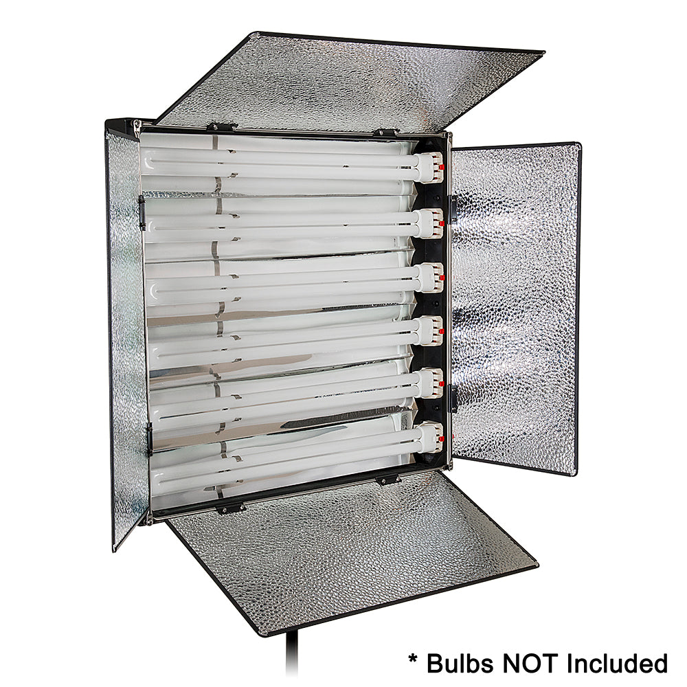 Fotodiox Pro Premium Grade FX-556 T-Fixture, 3-Bank (6-Bulb) Fluorescent Light Fixture for Studio Photo and Video Production (Bulbs Not Included)